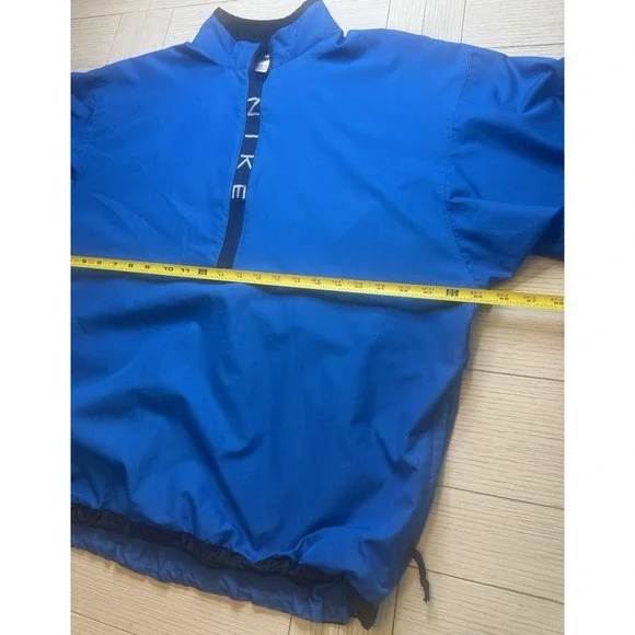 Nike Pullover Athletic Royal Blue & Black Windbreaker 1/2 zip. Poly. Mens. XL - Picture 6 of 11